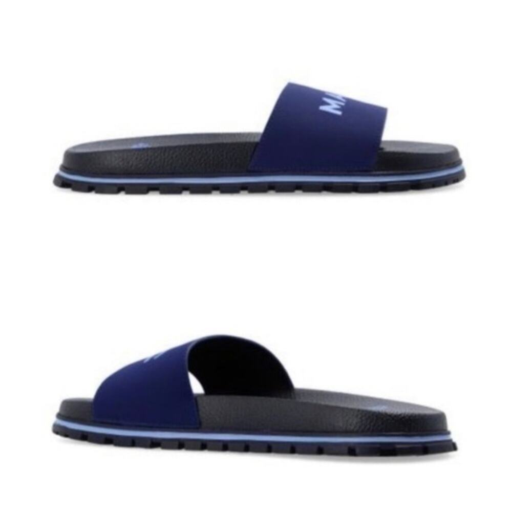 Marc Jacobs The Slide Sandals Navy Blue Logo Women Size US 5 EU 35 Comfy NEW‎ - Picture 5 of 16